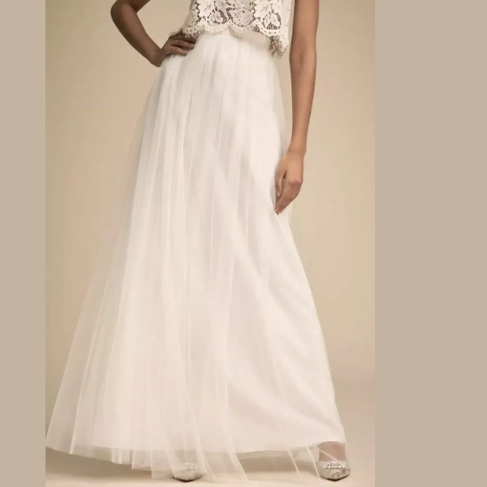 NEW JENNY YOO BHLDN LOUISE TULLE SKIRT IN IVORY Size 14